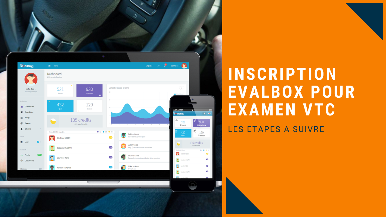 inscription Evalbox pour l'examen VTC